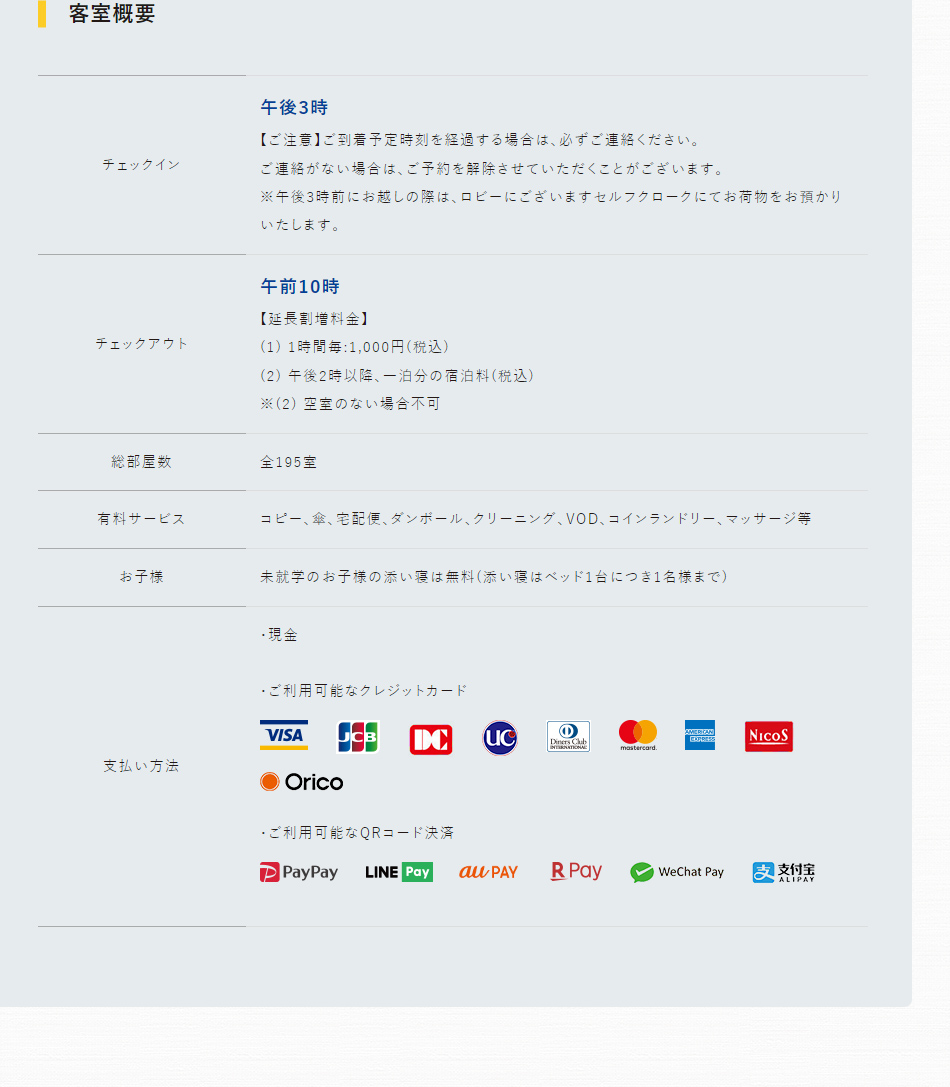 客室概要