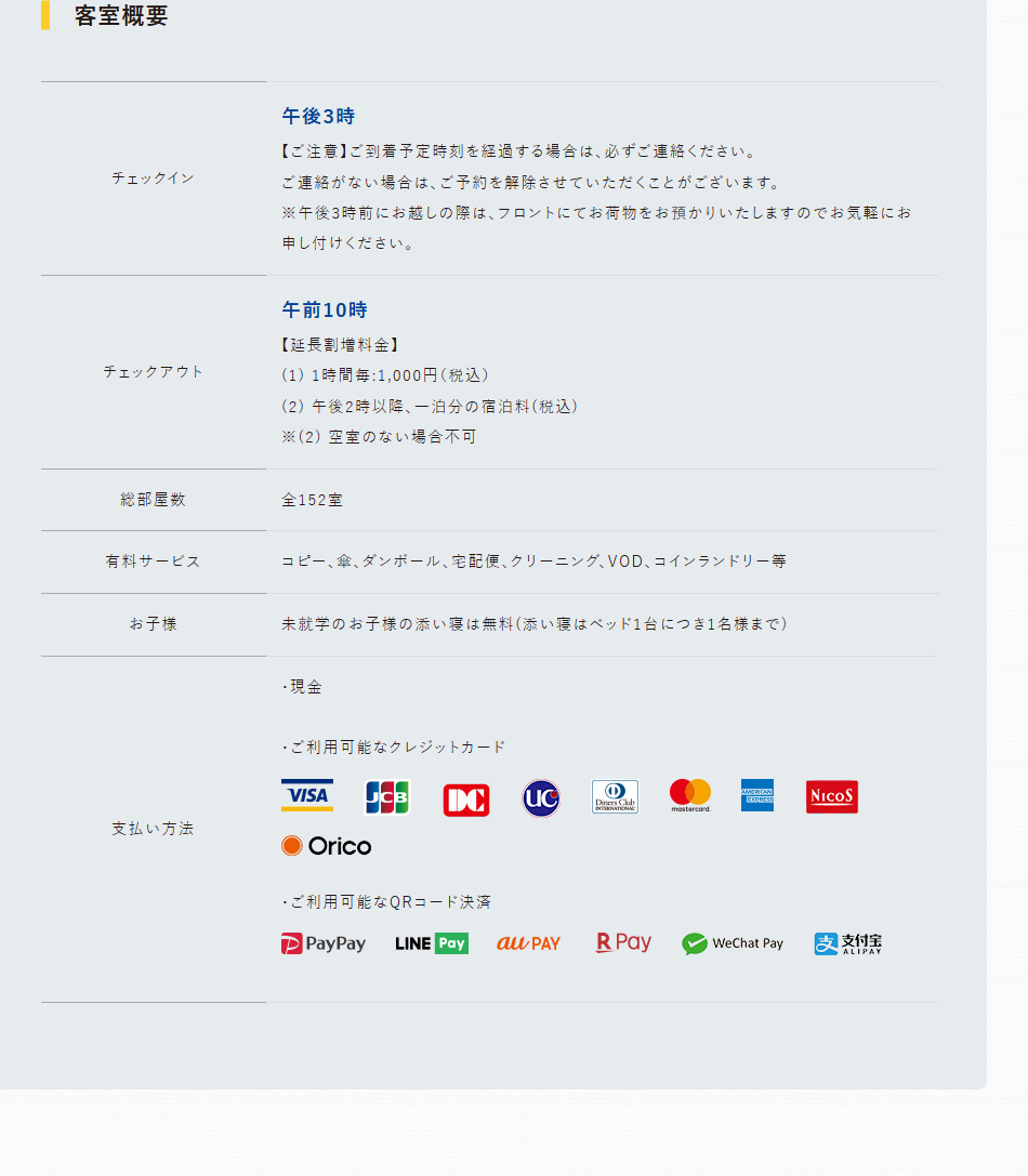 客室概要