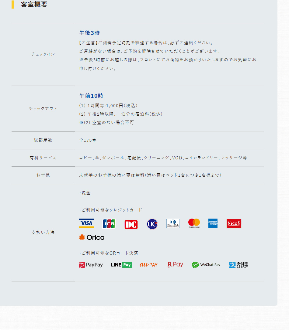 客室概要