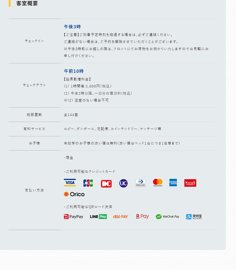 客室概要