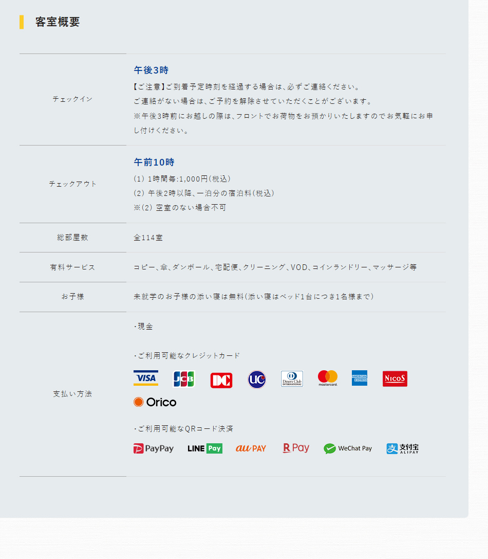 客室概要